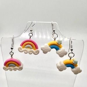 Rainbow Earrings - Cloud Earrings - Rainy Day Earrings - Spring Earrings